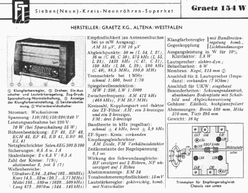 Super 154W; Graetz, Altena (ID = 1135804) Radio