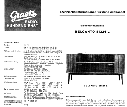 Belcanto 8 1324L; Graetz, Altena (ID = 527141) Radio
