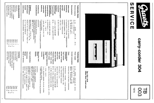 Carry-Corder 304; Graetz, Altena (ID = 92221) R-Player