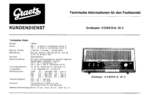 Comedia 05C; Graetz, Altena (ID = 65890) Radio