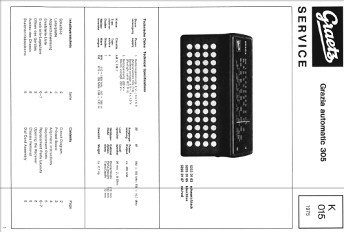 Grazia Automatic 305 52330165; Graetz, Altena (ID = 100154) Radio