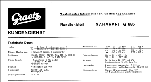 Maharani G885 Typ 43 204; Graetz, Altena (ID = 474167) Fernseh-R