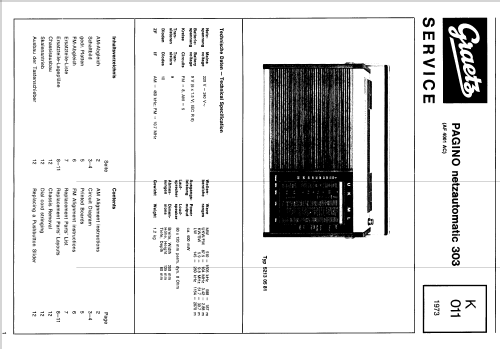 Pagino netzautomatic 303; Graetz, Altena (ID = 1874739) Radio