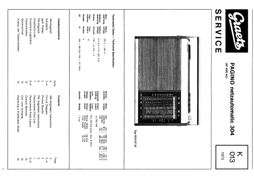 PAGINO netzautomatic 304; Graetz, Altena (ID = 1874765) Radio