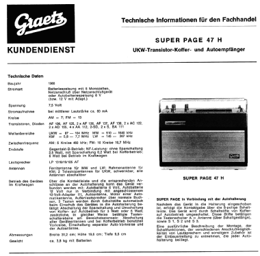Super Page 47H; Graetz, Altena (ID = 527205) Radio