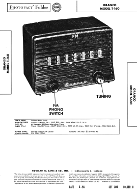 T-160; Granco Products, Inc (ID = 2763764) Radio
