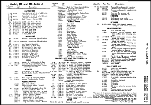 500 Series A; Grant Company, W.T. (ID = 429816) Radio