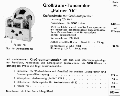 Helios-Grossraum-Tonsender Fafner 7b; Grassmann, Peter, (ID = 1341981) Ampl/Mixer