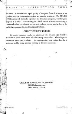 Majestic Fyfewood 154 Ch= 15-B; Grigsby-Grunow - (ID = 2815110) Radio