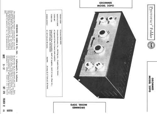 20PG ; Grommes Precision (ID = 2461926) Ampl/Mixer