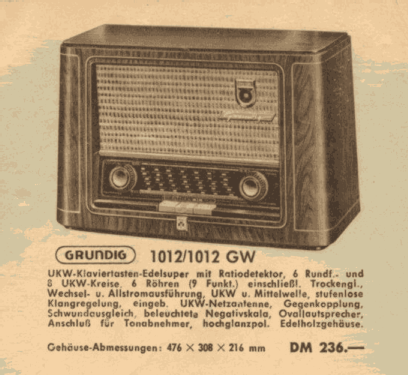 1012GW; Grundig Radio- (ID = 2078538) Radio