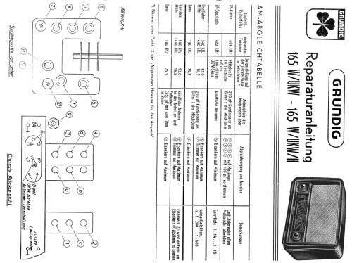 Type 165W/UKW / Super 165W UKW; Grundig Radio- (ID = 498208) Radio