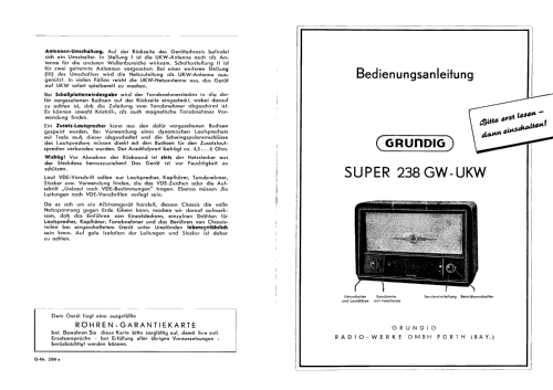 238GW/UKW; Grundig Radio- (ID = 2471728) Radio