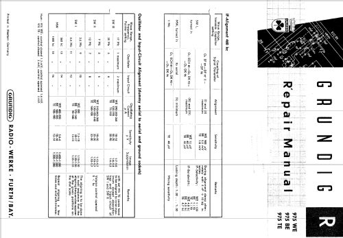 975TE; Grundig Radio- (ID = 239352) Radio