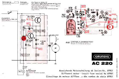 Auto-Cassetten-Tonbandgerät AC220; Grundig Radio- (ID = 443844) R-Player