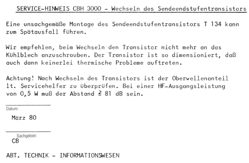 CB-Funk-Heimstation CBH3000; Grundig Radio- (ID = 782247) Cittadina