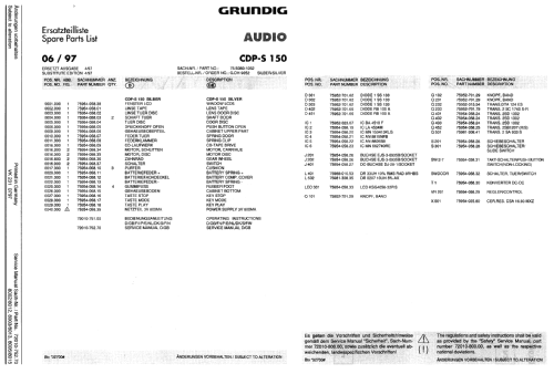CD Player CDP-S150; Grundig Radio- (ID = 1057379) R-Player
