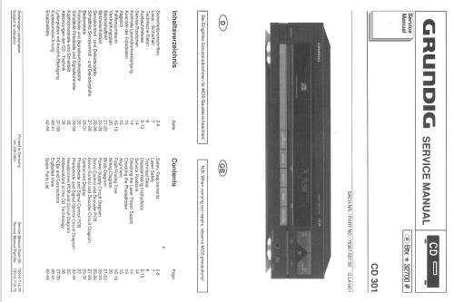Compact Disc Player CD301; Grundig Radio- (ID = 1027300) R-Player