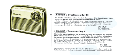Drucktasten-Boy 56; Grundig Radio- (ID = 2085371) Radio