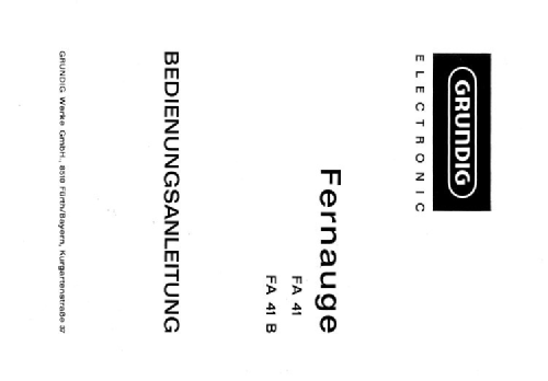 Fernauge FA 41; Grundig Radio- (ID = 1776569) Misc