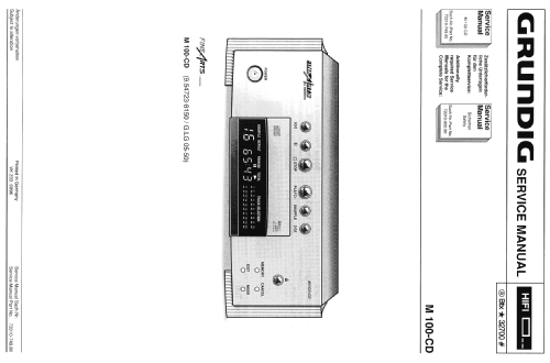 Fine Arts M100- CD; Grundig Radio- (ID = 1370532) R-Player