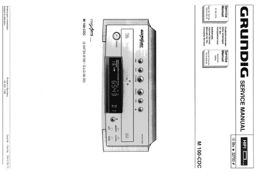 Fine Arts M 100-CDC; Grundig Radio- (ID = 1381820) R-Player