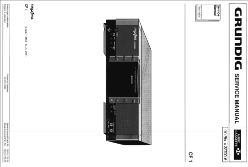 Fine Arts Single Compact Cassette Front Loader CF-1; Grundig Radio- (ID = 1359628) Sonido-V