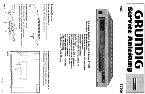 FM-AM Quartz Synthesizer Tuner T 7200; Grundig Radio- (ID = 1567167) Radio