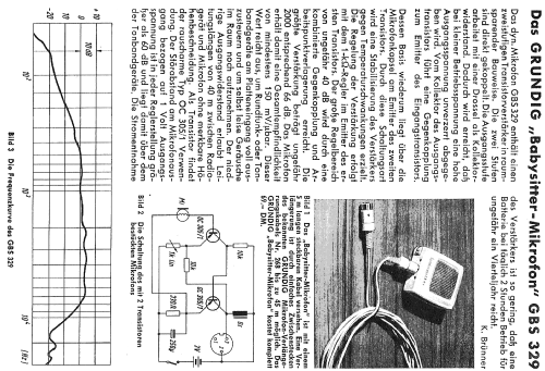 Babysitter Mikrofon GBS329; Grundig Radio- (ID = 732918) Microphone/PU