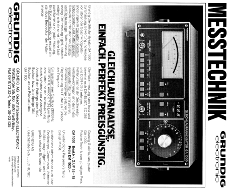 Gleichlaufanalysator GA1000; Grundig Radio- (ID = 2058197) Equipment