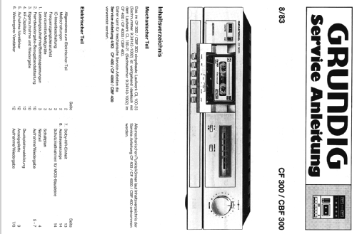 HiFi-Cassettendeck CF300; Grundig Radio- (ID = 1362655) R-Player