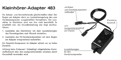 Kleinhörer-Adapter 483; Grundig Radio- (ID = 464744) Speaker-P