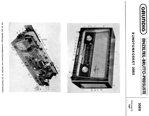 Konzertgerät 3088; Grundig Radio- (ID = 2369529) Radio