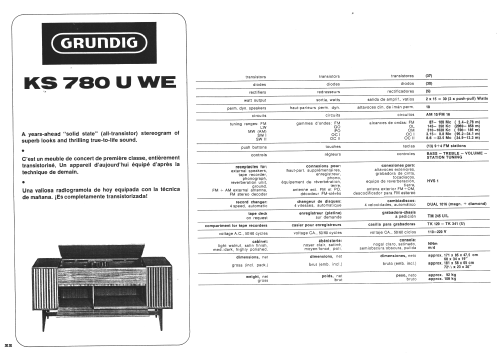 Stereogram KS 780 U WE; Grundig Radio- (ID = 1762422) Radio