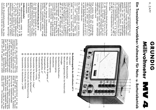 Millivoltmeter MV4; Grundig Radio- (ID = 442292) Equipment