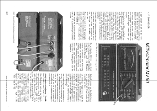 Millivoltmeter MV60; Grundig Radio- (ID = 2077776) Equipment