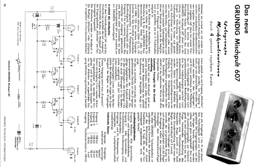 Mischpult 607; Grundig Radio- (ID = 1413047) Divers