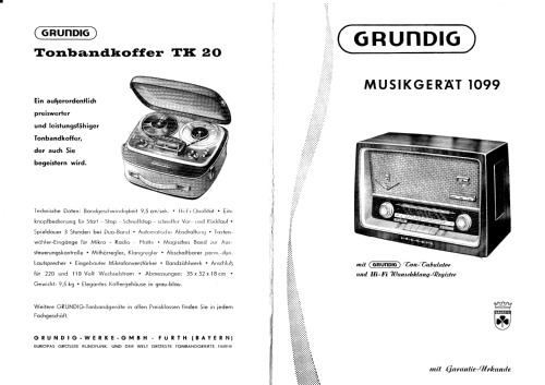 Musikgerät 1099; Grundig Radio- (ID = 1701981) Radio