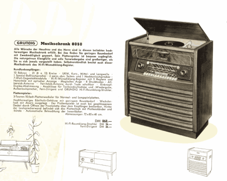 Musikschrank 8050; Grundig Radio- (ID = 2085416) Radio