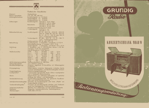 Musikschrank 9040W; Grundig Radio- (ID = 1736446) Radio