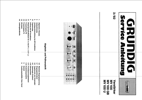 MV100 -U -GB; Grundig Radio- (ID = 2075081) Ampl/Mixer