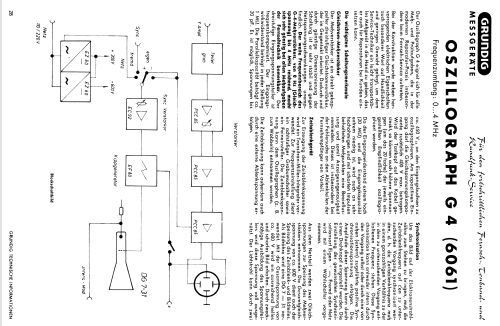 Oszillograph G4 6061; Grundig Radio- (ID = 1159369) Equipment