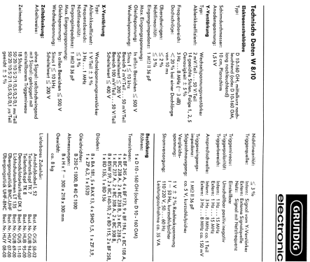 Oszillograph W8/10; Grundig Radio- (ID = 2073138) Ausrüstung