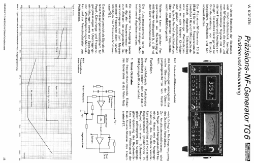 Präzisions NF-Generator TG6; Grundig Radio- (ID = 866700) Ausrüstung