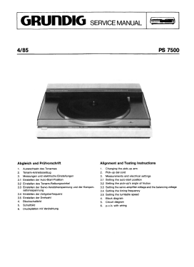 Linear Tracking Belt Drive PS-7500; Grundig Radio- (ID = 2769108) R-Player