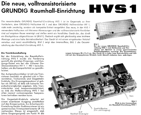 Raumhall-Einrichtung HVS1; Grundig Radio- (ID = 392996) Diverses