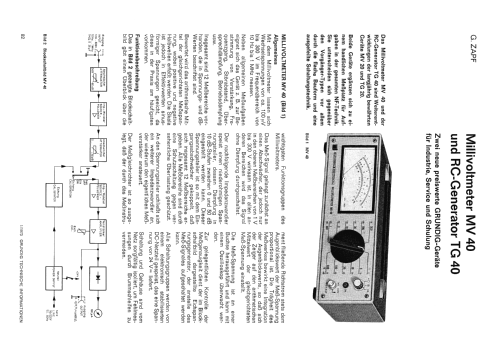 RC-Generator TG40; Grundig Radio- (ID = 2067443) Ausrüstung