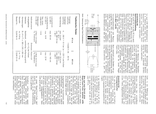 Regel-Trenn-Transformator RT5A; Grundig Radio- (ID = 2067577) Equipment