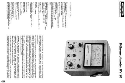 Röhrenvoltmeter RV20; Grundig Radio- (ID = 2038891) Equipment