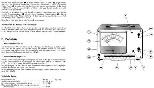 Röhrenvoltmeter RV56; Grundig Radio- (ID = 2038999) Ausrüstung